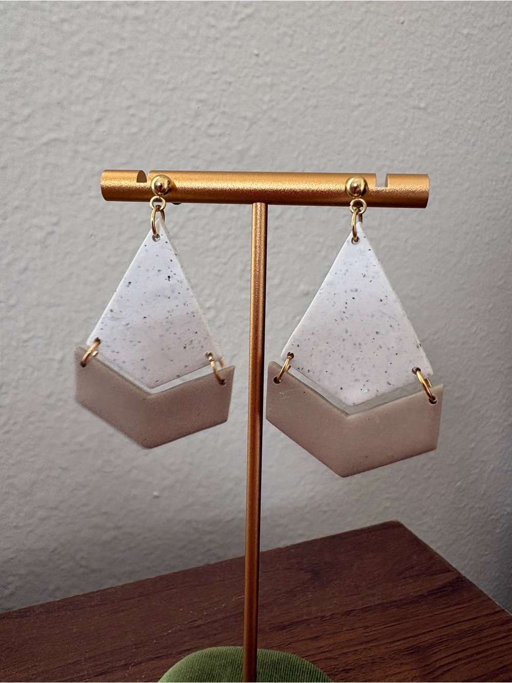 Handmade Clay Geometric Dangle Earrings